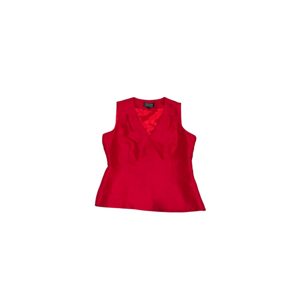 Spencer Jeremy Top Women 10 Red 100% Silk
